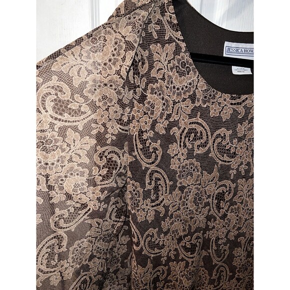 Jessica Howard Dress Womens Sz 12 mock Tunic Maxi Sheath USA Vintage y2k Formal - Picture 3 of 9